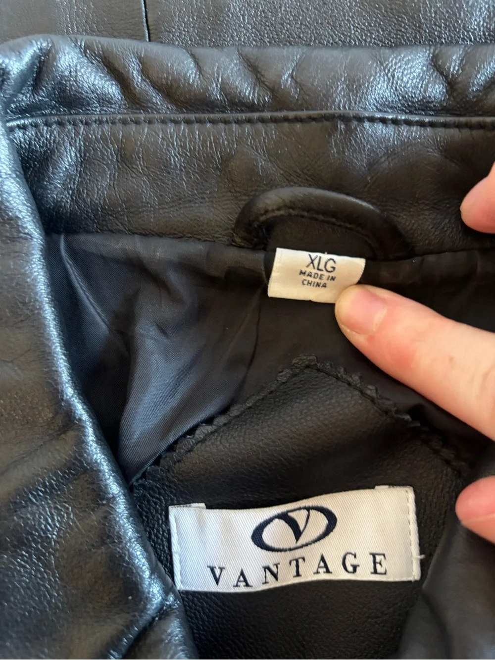 Vintage 100% Leather Jacket Collared Unisex